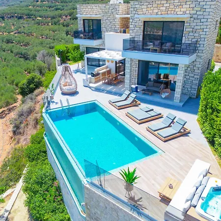 Villa Heated Pool & Jacuzzi, Sea View - Paleokastro Luxury