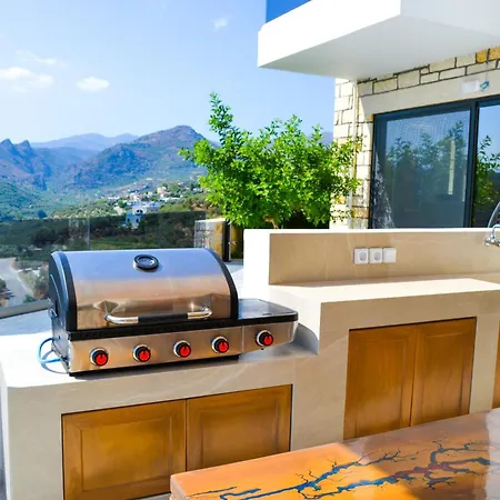 Heated Pool & Jacuzzi, Sea View - Paleokastro Luxury Villa Kissamos