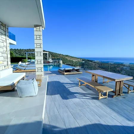Villa Heated Pool & Jacuzzi, Sea View - Paleokastro Luxury *