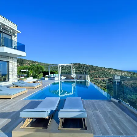 Paleokastro With Private Heated Pool, Views - Next To Center - Wifi Villa