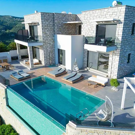 Heated Pool & Jacuzzi, Sea View - Paleokastro Luxury
