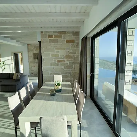 Heated Pool & Jacuzzi, Sea View - Paleokastro Luxury Villa Kissamos