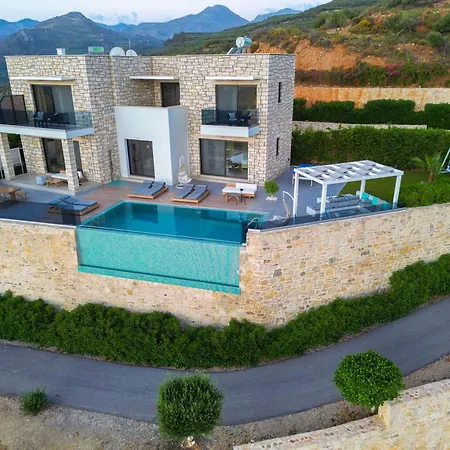 Villa Heated Pool & Jacuzzi, Sea View - Paleokastro Luxury Kissamos