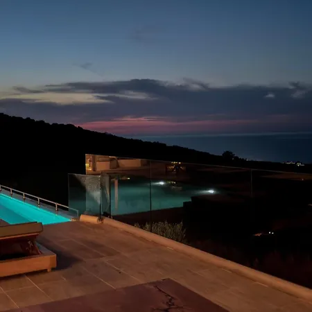 Heated Pool & Jacuzzi, Sea View - Paleokastro Luxury Villa Kissamos