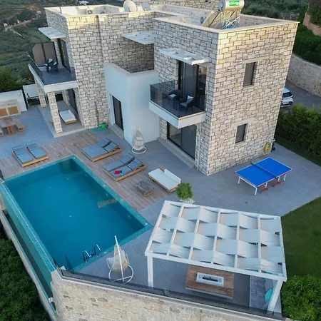 Villa Heated Pool & Jacuzzi, Sea View - Paleokastro Luxury Kissamos